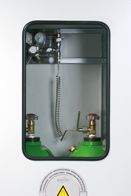 Tartozék 812550 számú magasnyomású-gázpalack tárolószekrényhez: fix ablak 4 mm-es akrylüvegből, bal oldali ajtóra, Sz x M: 330x530 mm