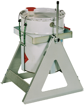 Hordó-ürítő készülék 20 és 25 literes tartályokhoz, súly: 5 kg, belső átmérő: 285 mm, SzxMéxM: 280x280x410 mm