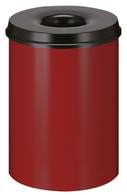 Biztonsági papírkosár, önoltó, űrtartalom: 30 l, átmérő x M: 335x470 mm, színe: piros