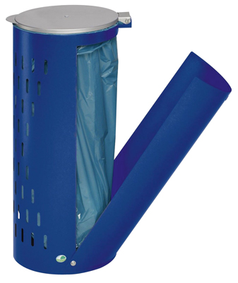 Kompakt hulladékgyüjtő csapóajtóval, színe: enciánkék, MxMéxSz: 850x440x380 mm