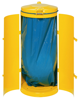 Kompakt hulladékgyüjtő két ajtóval, színe: sárga, M x átmérő: 980x500 mm