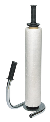 Kézi lecsévélő készülék 450-500 mm széles sztrecs-fóliához, fólia-fékkel, krómozott
