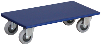 Bútor szállító alváz, terhelhetőség: 300 kg, 4 db gumi-beállókerék, színe: kék, rakodó felület: 600x350 mm, 2 db/csomag