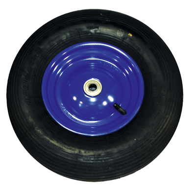 Kiegészítő elemek talicskához: 4PR lég-tömlős kerék, acél-felni színe: kék, Rillen-profil, autó-szeleppel