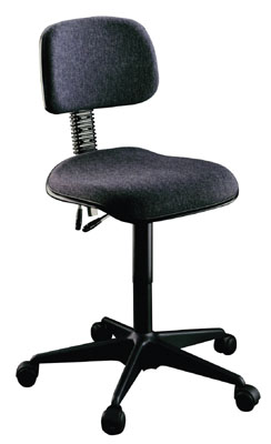 Munkahelyi szék, ESD, Lábkereszt anyaga: acél műanyag bevonattal, Ülőke: antracit színű szövet, Magassága: 420-580 mm, alul: görgők