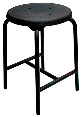 Munkahelyi zsámoly, H-merevítésű váz, ülőke M: 500 mm, fekete acél-váz, ülő-felület anyaga: PU-habszivacs, színe: fekete