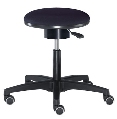 Egészségügyi zsámoly, Ülőke: O x M: 42x430-530 mm, 3D-technikájú ülőke, Színe: fekete