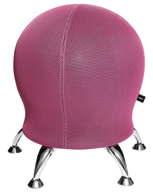 Fittnesz-zsámoly gimnasztika-labdával egybeépítve, Ülőke O X M: 550x450 mm, krómozott lábak, Színe: pink