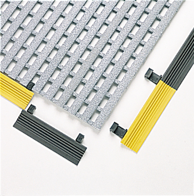 Tartozék ipari-szőnyeghez: perem-profil, színe: fekete/sárga, hosszanti oldalra