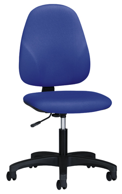 Irodai forgószék, ülőke SzxMéxM: 460x410x420-550 mm, háttámla: 600 mm, állandó érintkezési mechanika, kagyló-ülés, színe: kék