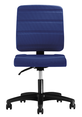 Irodai forgószék, ülőke SzxMéxM: 450x415x410-520 mm, háttámla: 490 mm, állandó érintkezési mechanika, kagyló-ülés, színe: kék