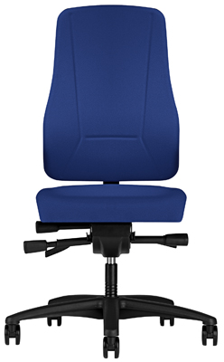 Irodai forgószék, ülőke SzxMéxM: 460x420x410-540 mm, háttámla: 640 mm, állandó érintkezési mechanika, kagyló-ülés, színe: kék
