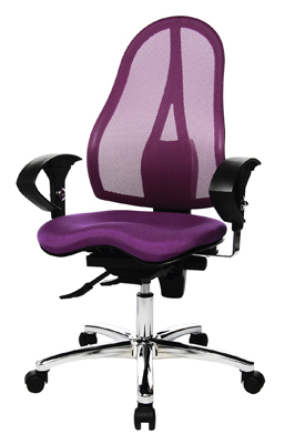 Irodai forgószék Sitness, ülőke SzxMéxM: 480x440x430-540 mm, támla M: 550-600 mm, permanens-kontakt-mechanikájú, ülés: Body-Balance technológia, színe: lila, mellékelve állítható magasságú kar-támla