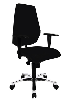 Irodai forgószék Sitness, ülőke SzxMéxM: 470x480x420-550 mm, támla M: 580 mm, szinkron-mechanikájú, kagyló ülés: Body-Balance technológia, színe: fekete, mellékelve kar-támla