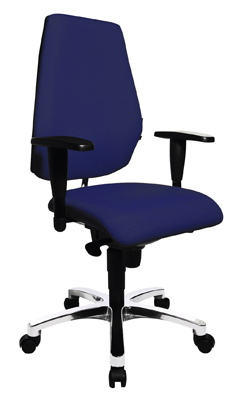 Irodai forgószék Sitness, ülőke SzxMéxM: 470x480x420-550 mm, támla M: 580 mm, szinkron-mechanikájú, kagyló ülés: Body-Balance technológia, színe: kék, mellékelve kar-támla