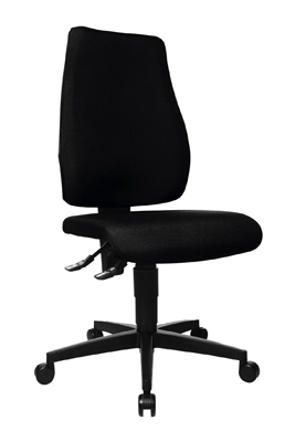 Irodai forgószék, Ülőke Sz x Mé x M: 480x480x420-550 mm, Háttámla magasság: 580 mm, állandó érintkezés technika, lapos ülőke, Kárpit színe: fekete