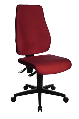 Irodai forgószék, Ülőke Sz x Mé x M: 480x480x420-550 mm, Háttámla magasság: 580 mm, állandó érintkezés technika, lapos ülőke, Kárpit színe: piros