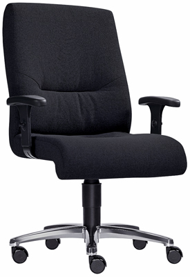 Irodai/főnöki forgószék: ülés SzxMéxM: 560x480x430-530 mm, terhelhetőség: 200 kg, fél-kartámla, szövet-kárpit 24 órás használatra, színe: fekete