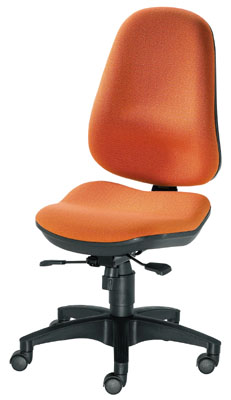 Irodai forgószék, mérete: Xl, ülés-szé x mé x ma: 470x440x420-550 mm, háttámla magassága: 560-640 mm, Lendenwirbelst., kárpit: orange