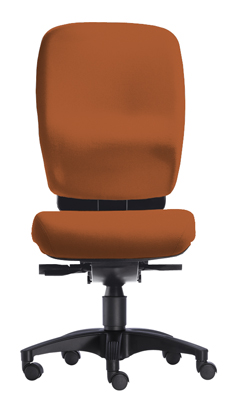Irodai forgószék, ülés-   szé x mé x ma:  500x440x420-550 mm,  támlamagasság: 420-550 mm,  fekete poliamid lábgyűrűvel, kárpitozás:  narancs