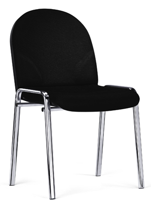 Vendég szék, ülőke SzxMéxM: 480x440x440 mm, össz. M: 890 mm, krómozott állvány, ülés/háttámla huzat színe: fekete, 2 db/csomag