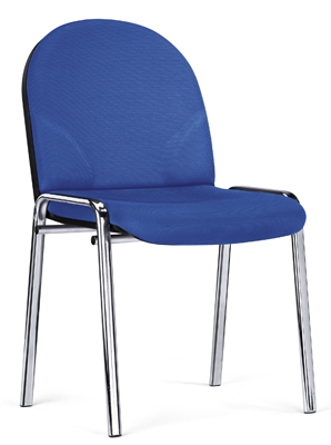Vendég szék, ülőke SzxMéxM: 480x440x440 mm, össz. M: 890 mm, krómozott állvány, ülés/háttámla huzat színe: kék, 2 db/csomag