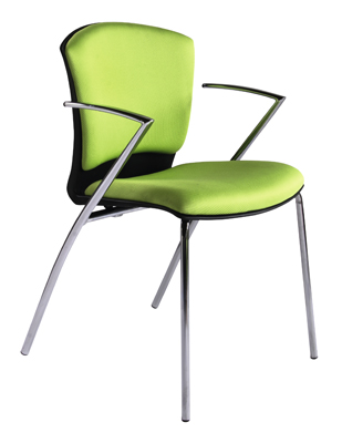 Vendég-szék, ülőke SzxMéxM: 450x400x420 mm, össz M: 820 mm, 4-lábú krómozott váz, ülőke-/háttámla kárpit: zöld szövet, 2 db/csomag