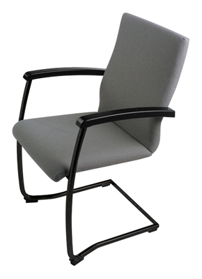 Vendég-szék, egymásba rakható, állvány színe: fekete, kartámla: bükk, színe: fekete, kárpit: szürke szövet