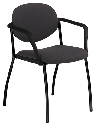 Egymásra rakható szék, acélcső váz  fekete, Ülés-/háttámla huzat antracit, kartámasszal