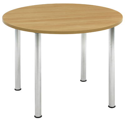 Beszélgető-asztal, melamíngyanta bevonatú asztallap, 25 mm vastag, színe: bükk, átmérő: 1000 mm