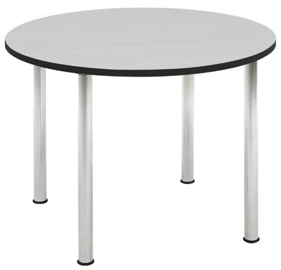 Beszélgető-asztal, melamíngyanta bevonatú asztallap, 25 mm vastag, színe: világoszürke, átmérő: 1000 mm