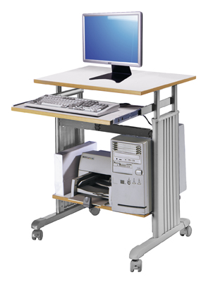 Számítógép-asztal, állítható magasság, Sz x Mé x M: 700x560x745-855 mm, Színe: világosszürke