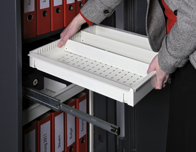 Tartozék biztonsági adattároló szekrényhez: lemez-tároló kosár 630 mm-es szekrény szélességhez, a 872456-os termékekhez