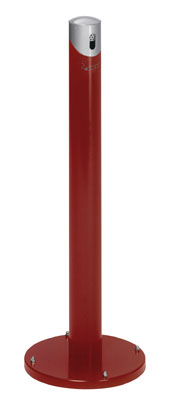 Álló hamutartó, kerek, átmérő x ma:  365x1005 mm,   űrtartalom:  2,0  l, levehető fejrésszel, acéllemez porszórással festve   test/fej színe:  piros/ezüst