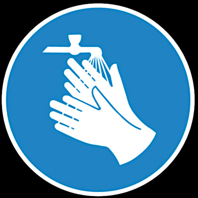 Tiltó tábla,"Kézmosó használata szükséges",  Műanyag, ? 200mm