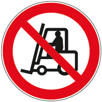 Tiltó tábla,"Anyagmozgató eszközök számára tilos", Fólia, Átmérő 200mm