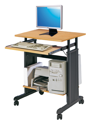 Számítógép-asztal, állítható magasság, Sz x Mé x M: 700x560x745-855 mm, Színe: bükk/fekete