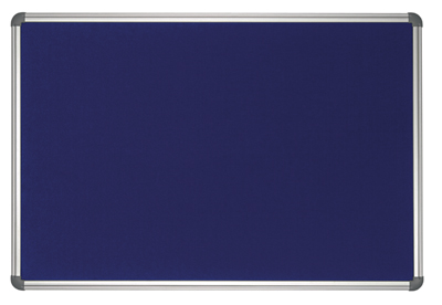 Pinnboard-tábla, kék textil felület, SzxM: 1500x1000 mm, alumínium-keret, mellékelve: szerelő anyag a rögzítéshez