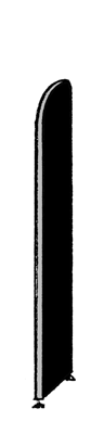 Tartozék dugaszolható irodai polc-rendszerhez: záró oldal, MéxM: 325x1900, színe: fehér, hát-fal nélküli polc-rendszerhez