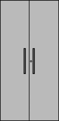 Tartozék irodai polc-rendszerhez: szárnyas-ajtó beépítéshez, SzxMéxM: 760x19x1750 mm, 5 rendező magasság, zárható, színe: antracit