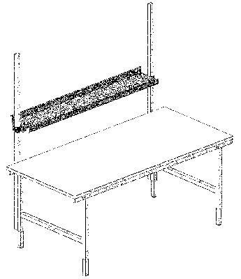 Asztal-bővítmény, forma rakodó-polc, acél, SzxMé: 1600x230 mm