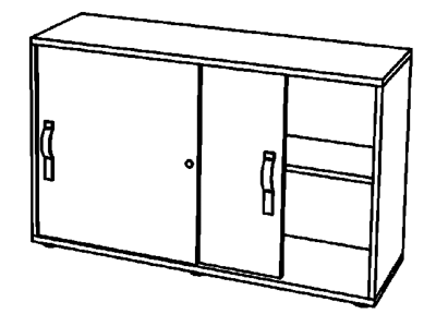 Toló-ajtós szekrény 2OH WE, SzxMéxM: 1200x400x748 mm, színe: fehér/szilva