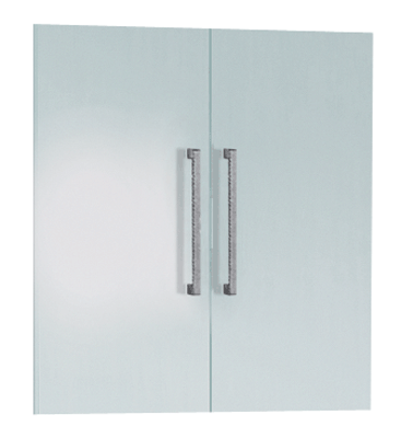 Tartozék irodai polc-rendszerhez: szárnyas-ajtó beépítéshez, SzxM: 760x720 mm, 2 rendező magasság, anyaga: üveg