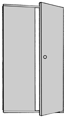 Tartozék irodai dugaszolható polc-rendszerhez: ajtó toldat-készlet, M: 1900 mm, Sz: 960 mm